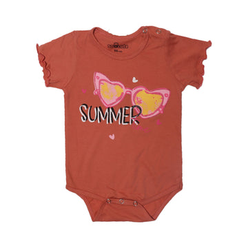 DARK PEACH SUMMER TIME PRINTED ROMPER